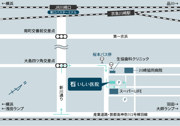 いしい医院の案内図